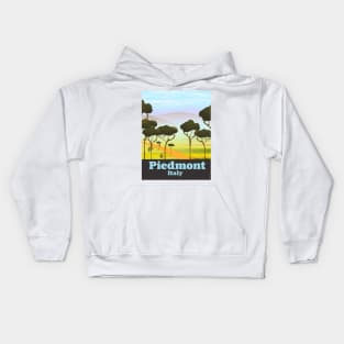 Piedmont Italy travel poster Kids Hoodie